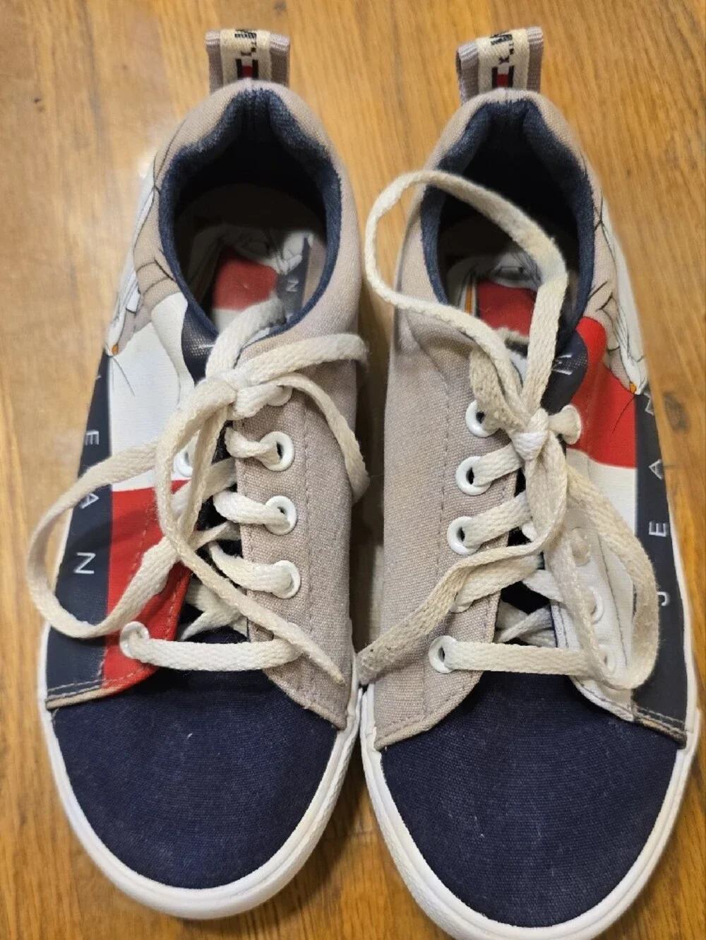 Tommy Hilfiger Kids Navy Red White Low-Top Canvas Sneakers